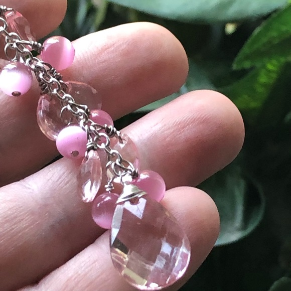 Cookie Lee genuine crystal & cat eye necklace NWT - Picture 5 of 8